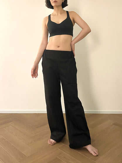 Low rise wide pants