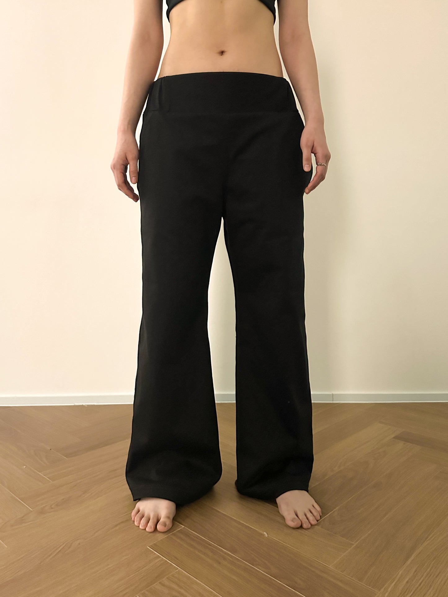 Low rise wide pants