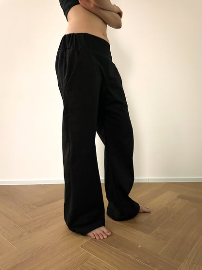 Low rise wide pants